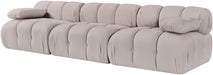 Meridian Furniture - Orin Beige Velvet Performance Fabric Upholstered 3 pc. Sofa - 671Beige-S3B - GreatFurnitureDeal