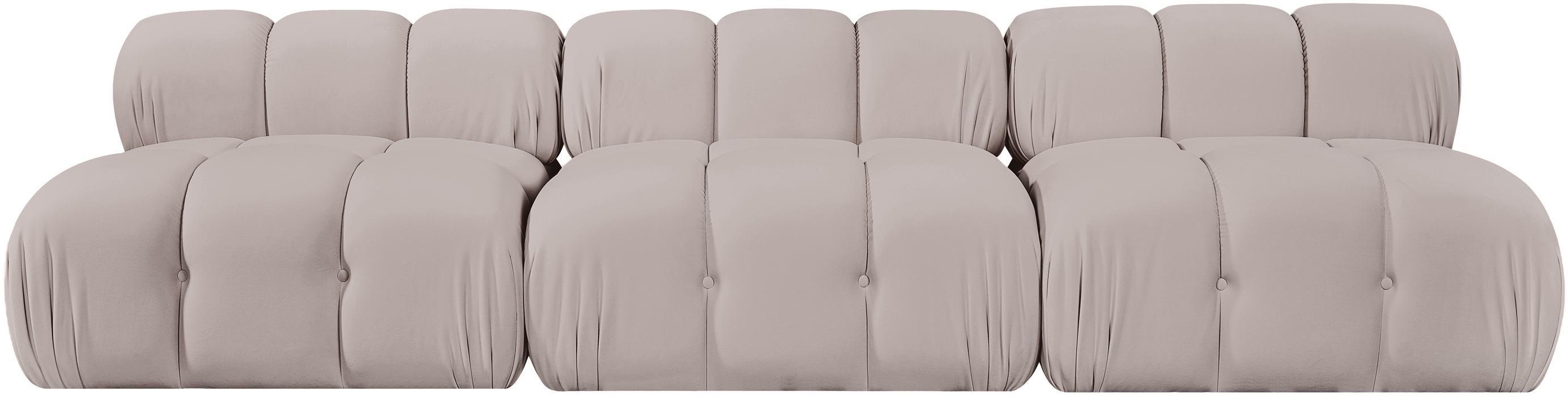 Meridian Furniture - Orin Beige Velvet Performance Fabric Upholstered 3 pc. Sofa - 671Beige-S3B - GreatFurnitureDeal