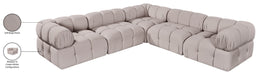 Meridian Furniture - Orin Beige Velvet Performance Fabric Upholstered 5 pc. Sectional - 671Beige-Sec5D - GreatFurnitureDeal