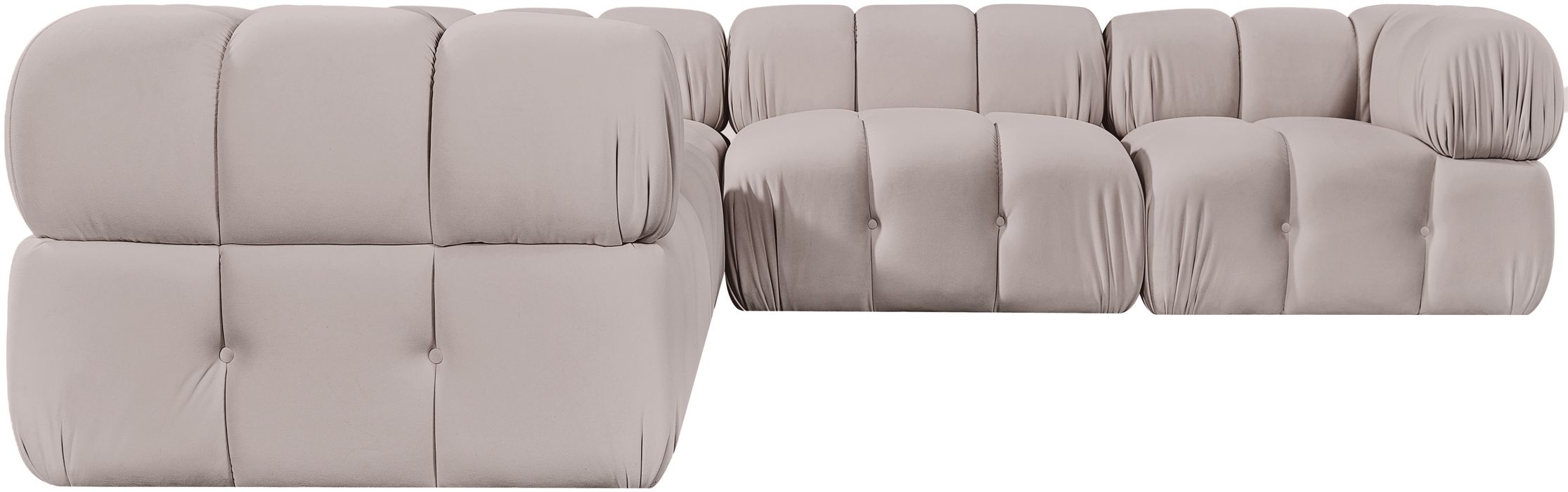 Meridian Furniture - Orin Beige Velvet Performance Fabric Upholstered 5 pc. Sectional - 671Beige-Sec5D - GreatFurnitureDeal