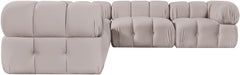 Meridian Furniture - Orin Beige Velvet Performance Fabric Upholstered 5 pc. Sectional - 671Beige-Sec5D - GreatFurnitureDeal