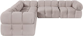 Meridian Furniture - Orin Beige Velvet Performance Fabric Upholstered 5 pc. Sectional - 671Beige-Sec5D - GreatFurnitureDeal