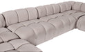 Meridian Furniture - Orin Beige Velvet Performance Fabric Upholstered 6 pc. Sectional - 671Beige-Sec6C - GreatFurnitureDeal