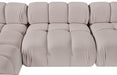 Meridian Furniture - Orin Beige Velvet Performance Fabric Upholstered 6 pc. Sectional - 671Beige-Sec6C - GreatFurnitureDeal