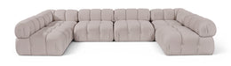 Meridian Furniture - Orin Beige Velvet Performance Fabric Upholstered 6 pc. Sectional - 671Beige-Sec6C - GreatFurnitureDeal