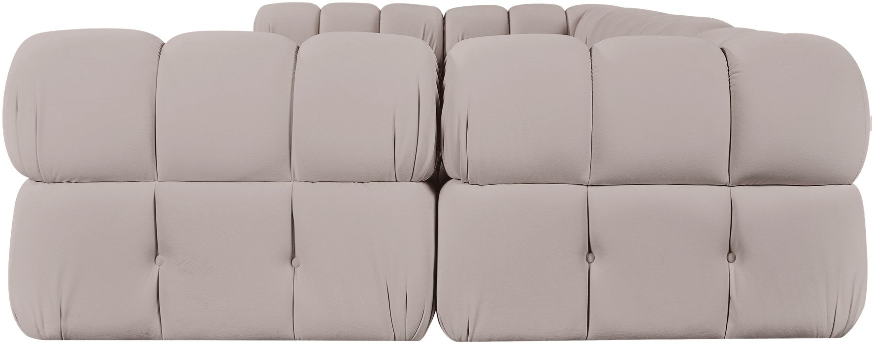 Meridian Furniture - Orin Beige Velvet Performance Fabric Upholstered 6 pc. Sectional - 671Beige-Sec6C - GreatFurnitureDeal