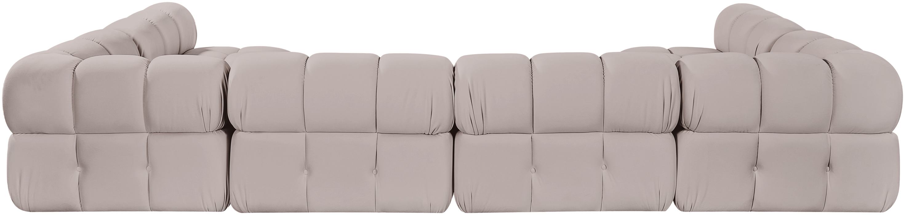 Meridian Furniture - Orin Beige Velvet Performance Fabric Upholstered 6 pc. Sectional - 671Beige-Sec6C - GreatFurnitureDeal