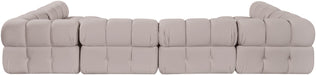 Meridian Furniture - Orin Beige Velvet Performance Fabric Upholstered 6 pc. Sectional - 671Beige-Sec6C - GreatFurnitureDeal