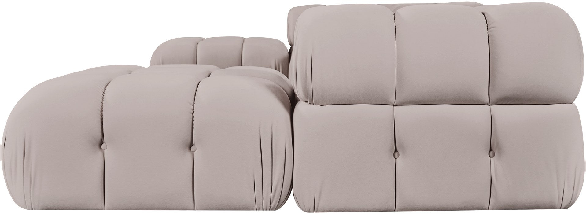 Meridian Furniture - Orin Beige Velvet Performance Fabric Upholstered 6 pc. Sectional - 671Beige-Sec6D - GreatFurnitureDeal