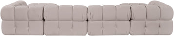 Meridian Furniture - Orin Beige Velvet Performance Fabric Upholstered 6 pc. Sectional - 671Beige-Sec6D - GreatFurnitureDeal
