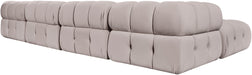 Meridian Furniture - Orin Beige Velvet Performance Fabric Upholstered 6 pc. Sectional - 671Beige-Sec6D - GreatFurnitureDeal