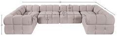Meridian Furniture - Orin Beige Velvet Performance Fabric Upholstered 6 pc. Sectional - 671Beige-Sec6G - GreatFurnitureDeal