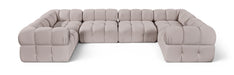 Meridian Furniture - Orin Beige Velvet Performance Fabric Upholstered 6 pc. Sectional - 671Beige-Sec6G - GreatFurnitureDeal