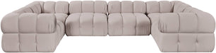 Meridian Furniture - Orin Beige Velvet Performance Fabric Upholstered 6 pc. Sectional - 671Beige-Sec6G - GreatFurnitureDeal
