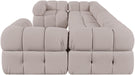 Meridian Furniture - Orin Beige Velvet Performance Fabric Upholstered 6 pc. Sectional - 671Beige-Sec6G - GreatFurnitureDeal