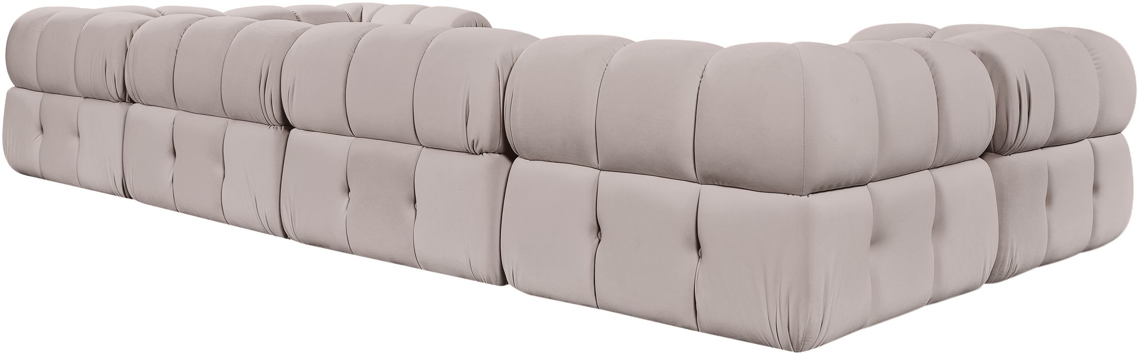 Meridian Furniture - Orin Beige Velvet Performance Fabric Upholstered 6 pc. Sectional - 671Beige-Sec6G - GreatFurnitureDeal