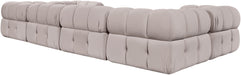 Meridian Furniture - Orin Beige Velvet Performance Fabric Upholstered 6 pc. Sectional - 671Beige-Sec6G - GreatFurnitureDeal