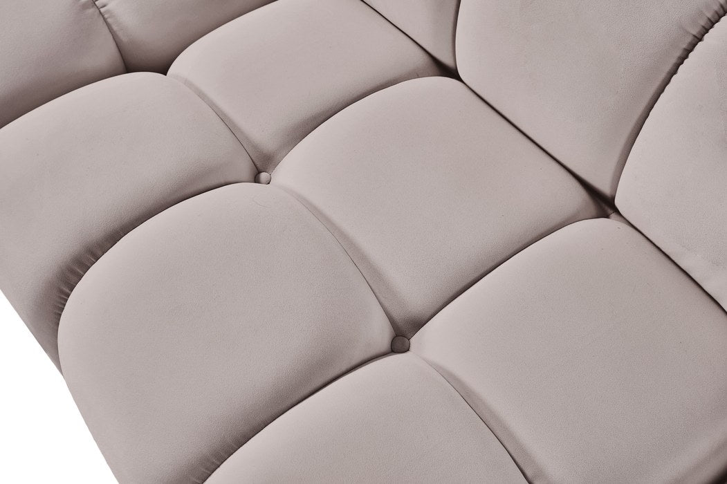 Meridian Furniture - Orin Beige Velvet Performance Fabric Upholstered 7 pc. Sectional - 671Beige-Sec7C - GreatFurnitureDeal