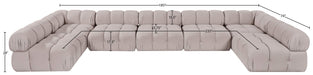 Meridian Furniture - Orin Beige Velvet Performance Fabric Upholstered 7 pc. Sectional - 671Beige-Sec7C - GreatFurnitureDeal