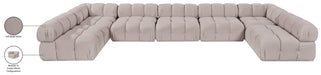 Meridian Furniture - Orin Beige Velvet Performance Fabric Upholstered 7 pc. Sectional - 671Beige-Sec7C - GreatFurnitureDeal