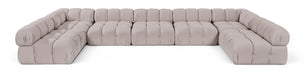 Meridian Furniture - Orin Beige Velvet Performance Fabric Upholstered 7 pc. Sectional - 671Beige-Sec7C - GreatFurnitureDeal