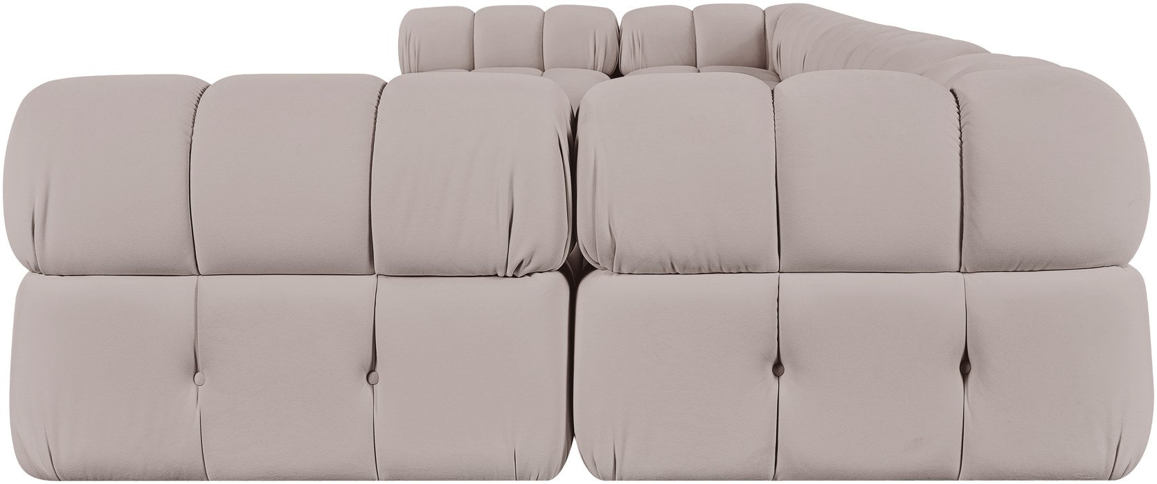 Meridian Furniture - Orin Beige Velvet Performance Fabric Upholstered 7 pc. Sectional - 671Beige-Sec7C - GreatFurnitureDeal