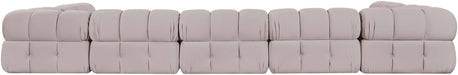 Meridian Furniture - Orin Beige Velvet Performance Fabric Upholstered 7 pc. Sectional - 671Beige-Sec7C - GreatFurnitureDeal