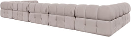 Meridian Furniture - Orin Beige Velvet Performance Fabric Upholstered 7 pc. Sectional - 671Beige-Sec7C - GreatFurnitureDeal