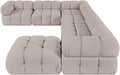 Meridian Furniture - Orin Beige Velvet Performance Fabric Upholstered 7 pc. Sectional - 671Beige-Sec7H - GreatFurnitureDeal