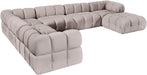Meridian Furniture - Orin Beige Velvet Performance Fabric Upholstered 7 pc. Sectional - 671Beige-Sec7H - GreatFurnitureDeal