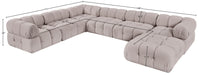 Meridian Furniture - Orin Beige Velvet Performance Fabric Upholstered 7 pc. Sectional - 671Beige-Sec7H - GreatFurnitureDeal