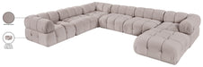 Meridian Furniture - Orin Beige Velvet Performance Fabric Upholstered 7 pc. Sectional - 671Beige-Sec7H - GreatFurnitureDeal