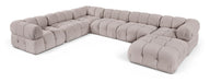 Meridian Furniture - Orin Beige Velvet Performance Fabric Upholstered 7 pc. Sectional - 671Beige-Sec7H - GreatFurnitureDeal