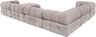 Meridian Furniture - Orin Beige Velvet Performance Fabric Upholstered 7 pc. Sectional - 671Beige-Sec7H - GreatFurnitureDeal