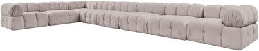 Meridian Furniture - Orin Beige Velvet Performance Fabric Upholstered 8 pc. Sectional - 671Beige-Sec8B - GreatFurnitureDeal