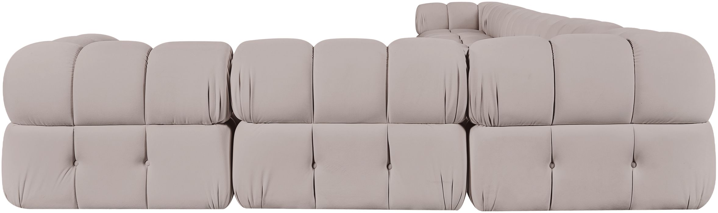 Meridian Furniture - Orin Beige Velvet Performance Fabric Upholstered 8 pc. Sectional - 671Beige-Sec8B - GreatFurnitureDeal