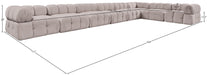Meridian Furniture - Orin Beige Velvet Performance Fabric Upholstered 8 pc. Sectional - 671Beige-Sec8B - GreatFurnitureDeal