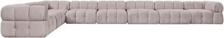 Meridian Furniture - Orin Beige Velvet Performance Fabric Upholstered 8 pc. Sectional - 671Beige-Sec8B - GreatFurnitureDeal