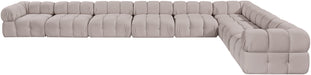 Meridian Furniture - Orin Beige Velvet Performance Fabric Upholstered 8 pc. Sectional - 671Beige-Sec8B - GreatFurnitureDeal
