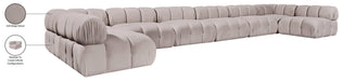 Meridian Furniture - Orin Beige Velvet Performance Fabric Upholstered 8 pc. Sectional - 671Beige-Sec8C - GreatFurnitureDeal