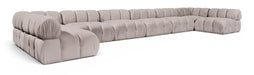 Meridian Furniture - Orin Beige Velvet Performance Fabric Upholstered 8 pc. Sectional - 671Beige-Sec8C - GreatFurnitureDeal