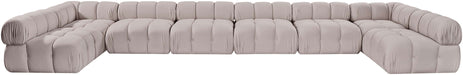Meridian Furniture - Orin Beige Velvet Performance Fabric Upholstered 8 pc. Sectional - 671Beige-Sec8C - GreatFurnitureDeal