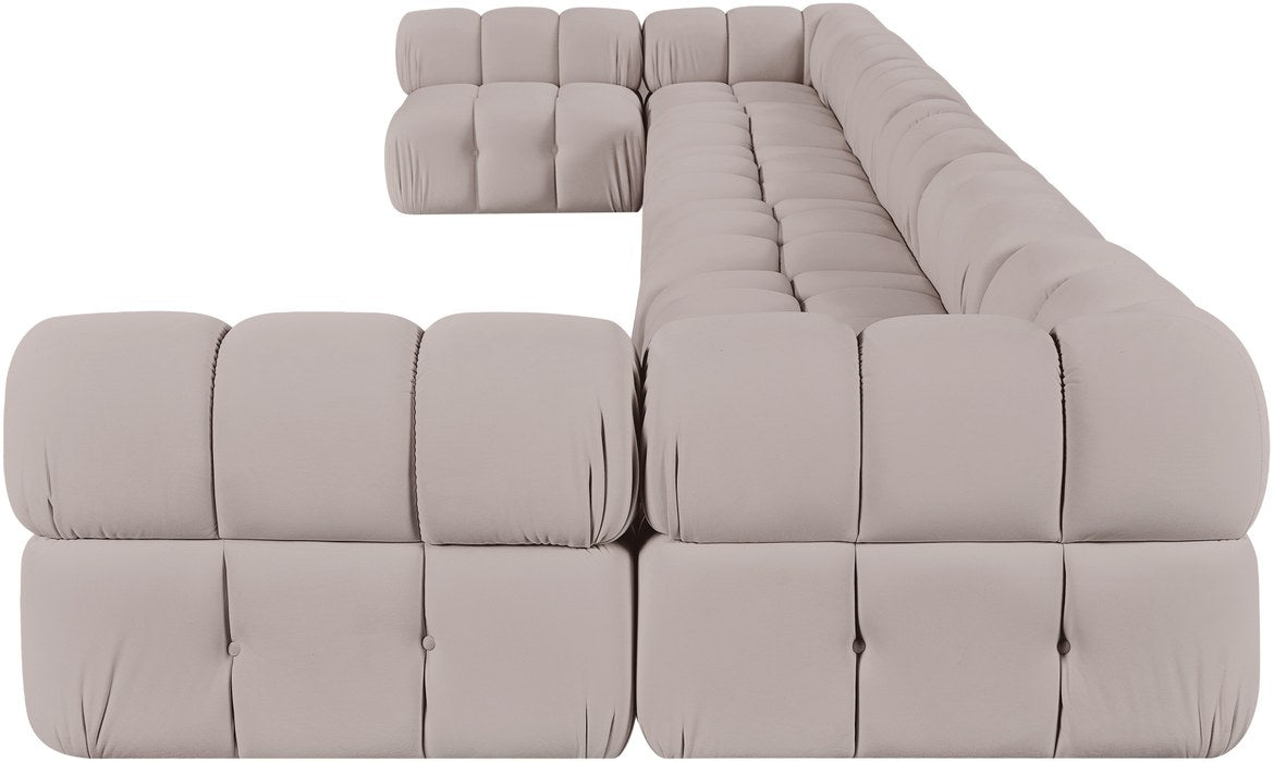 Meridian Furniture - Orin Beige Velvet Performance Fabric Upholstered 8 pc. Sectional - 671Beige-Sec8C - GreatFurnitureDeal
