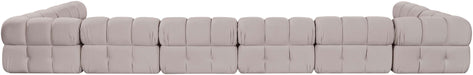 Meridian Furniture - Orin Beige Velvet Performance Fabric Upholstered 8 pc. Sectional - 671Beige-Sec8C - GreatFurnitureDeal