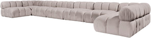 Meridian Furniture - Orin Beige Velvet Performance Fabric Upholstered 8 pc. Sectional - 671Beige-Sec8C - GreatFurnitureDeal