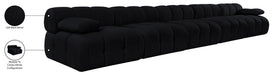 Meridian Furniture - Orin Black Velvet Performance Fabric Upholstered 5 pc. Sofa - 671Black-S5B - GreatFurnitureDeal