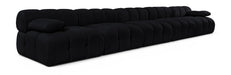 Meridian Furniture - Orin Black Velvet Performance Fabric Upholstered 5 pc. Sofa - 671Black-S5B - GreatFurnitureDeal