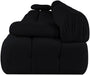 Meridian Furniture - Orin Black Velvet Performance Fabric Upholstered 5 pc. Sofa - 671Black-S5B - GreatFurnitureDeal