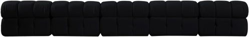 Meridian Furniture - Orin Black Velvet Performance Fabric Upholstered 5 pc. Sofa - 671Black-S5B - GreatFurnitureDeal