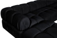 Meridian Furniture - Orin Black Velvet Performance Fabric Upholstered 4 pc. Sectional - 671Black-Sec4B - GreatFurnitureDeal